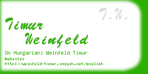 timur weinfeld business card